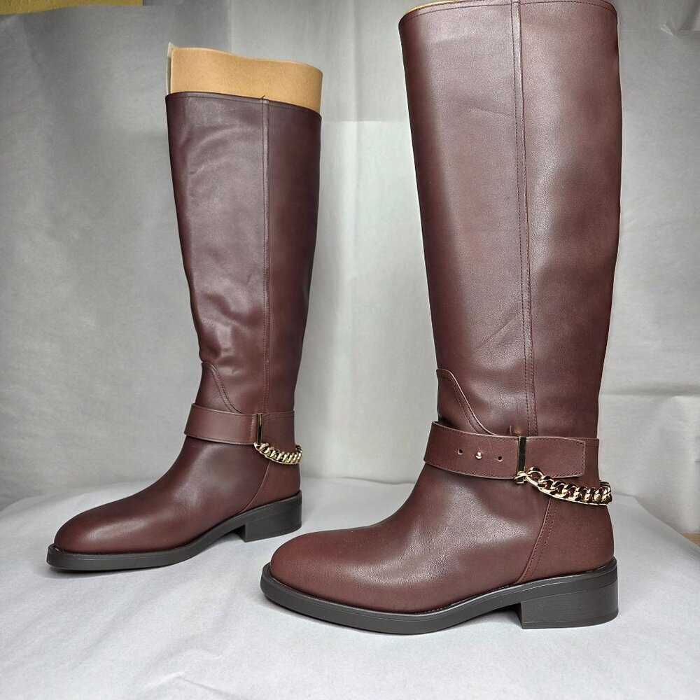 NWT Aqua Women's Riley Knee High Leather Riding Boots